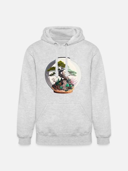 Bonsai Tree Terrarium - Unisex Heavyweight Hoodie - ash gray