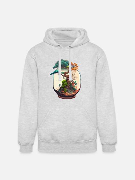 Bonsai Tree Terrarium - Unisex Heavyweight Hoodie - ash gray