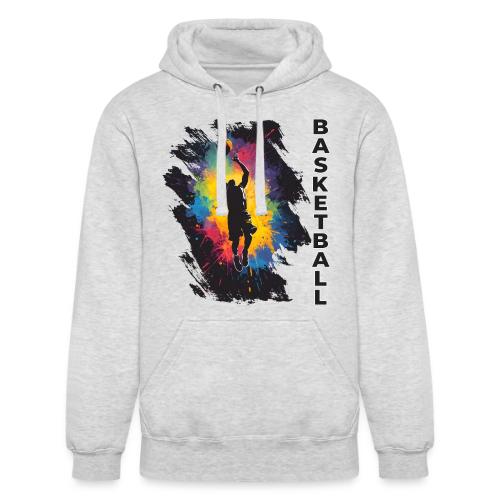 High Energy Basketball Paint Splatter Art - Unisex Heavyweight Hoodie
