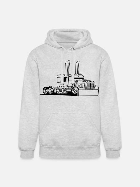 Comic style truck - Unisex Heavyweight Hoodie - ash gray
