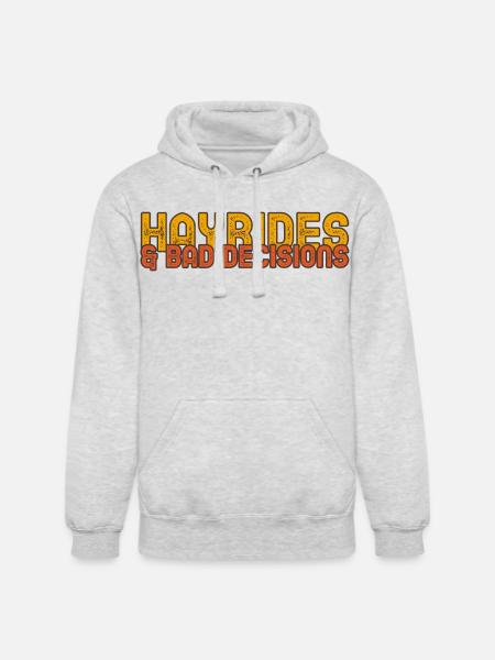 Hayrides & Bad Decisions - Unisex Heavyweight Hoodie - ash gray