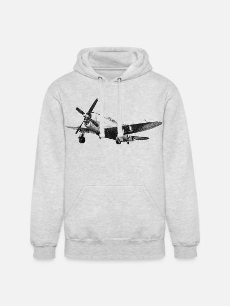 P-47 Thunderbolt - Unisex Heavyweight Hoodie - ash gray