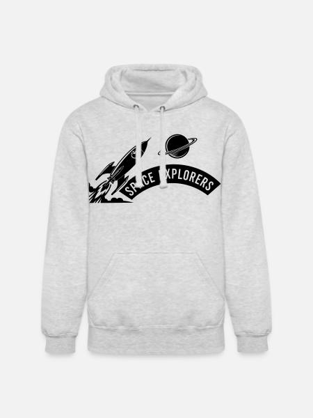Space Explorers Logo - Unisex Heavyweight Hoodie - ash gray