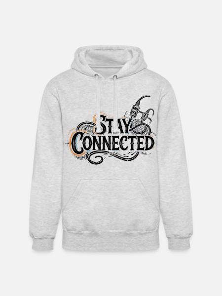 Stay Connected - Unisex Heavyweight Hoodie - ash gray