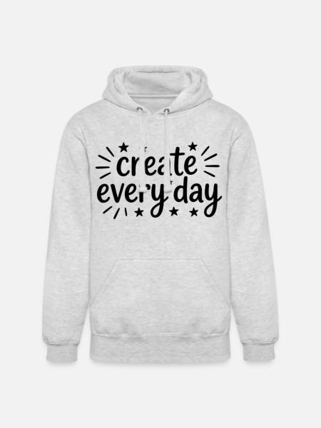 Create Every Day Hand Lettering - Unisex Heavyweight Hoodie - ash gray