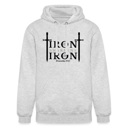 Iron Sharpens Iron - Proverbs 27:17 (Black & Grey) - Unisex Heavyweight Hoodie