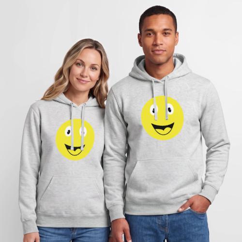 Yellow Happy Face Print - Unisex Heavyweight Hoodie