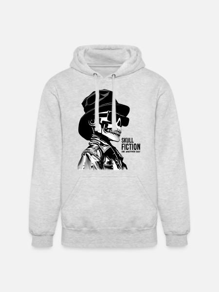 Skull Fiction Skeleton Art - Unisex Heavyweight Hoodie - ash gray