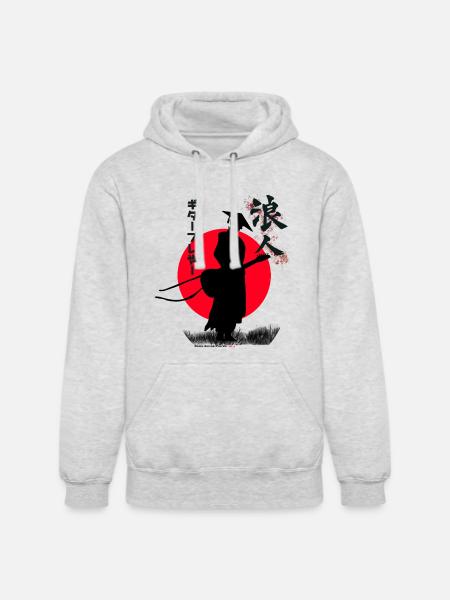 Ronin Guitar Player - Unisex Heavyweight Hoodie - ash gray