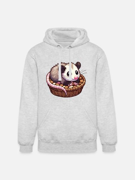 Cute Baby Opossum - Unisex Heavyweight Hoodie - ash gray