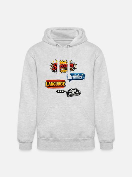 Sarcasm Language Attitude Graphic - Unisex Heavyweight Hoodie - ash gray