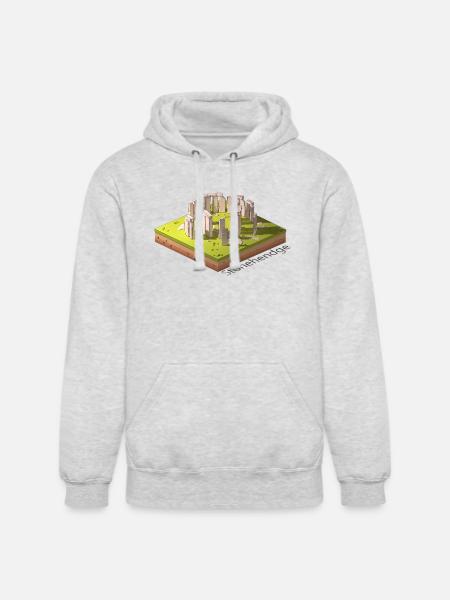 Geometric low poly Stonehendge - Unisex Heavyweight Hoodie - ash gray