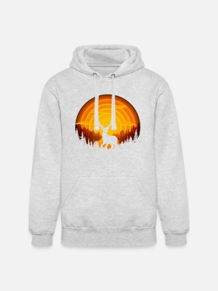 Deer shadow - Unisex Heavyweight Hoodie - ash gray