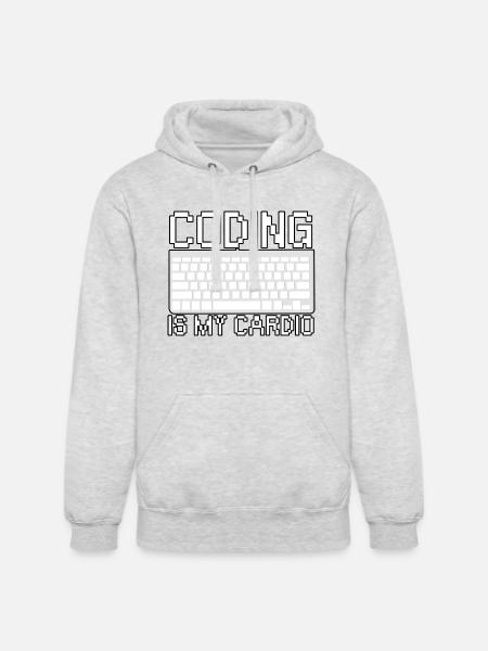 Coding Is My Cardio - Unisex Heavyweight Hoodie - ash gray