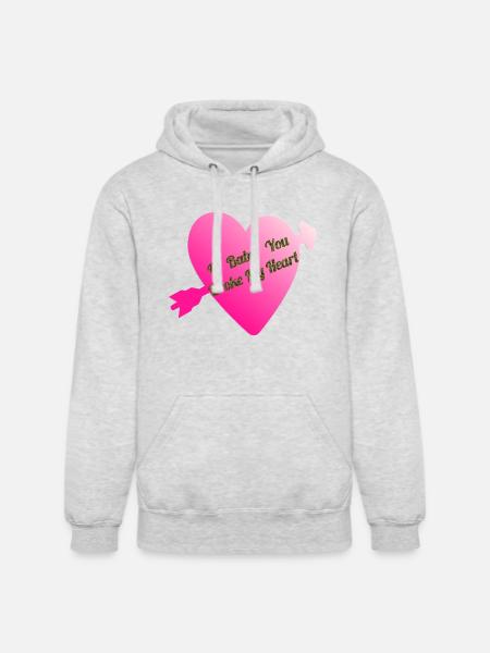 Broken Heart - Unisex Heavyweight Hoodie - ash gray