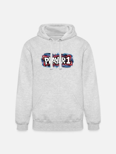 PLAYER 1 1 2x - Unisex Heavyweight Hoodie - ash gray