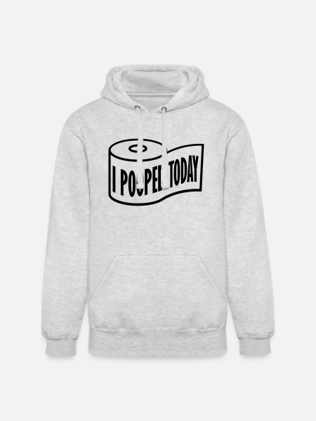 I pooped today quote - Unisex Heavyweight Hoodie - ash gray