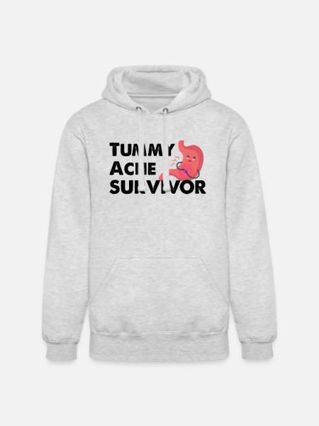 Tummy Ache Survivor - Unisex Heavyweight Hoodie - ash gray