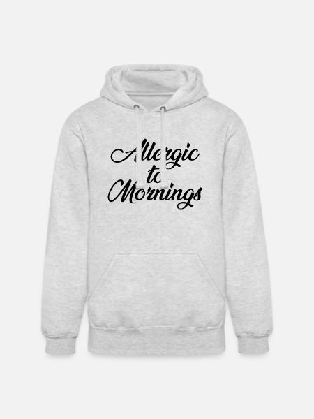 Allergic To Mornings - Unisex Heavyweight Hoodie - ash gray