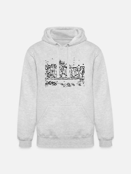 Graffiti street digital silhouette - Unisex Heavyweight Hoodie - ash gray