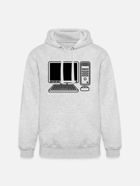 screen keyboard mouse computer - Unisex Heavyweight Hoodie - ash gray