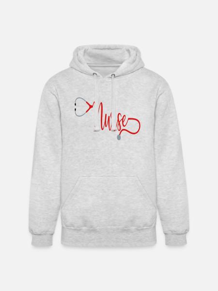 Nurse Stethoscope - Unisex Heavyweight Hoodie - ash gray