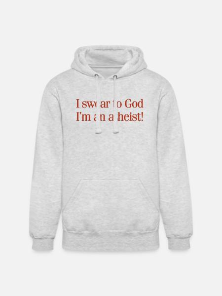 Swear To God Atheist - Unisex Heavyweight Hoodie - ash gray