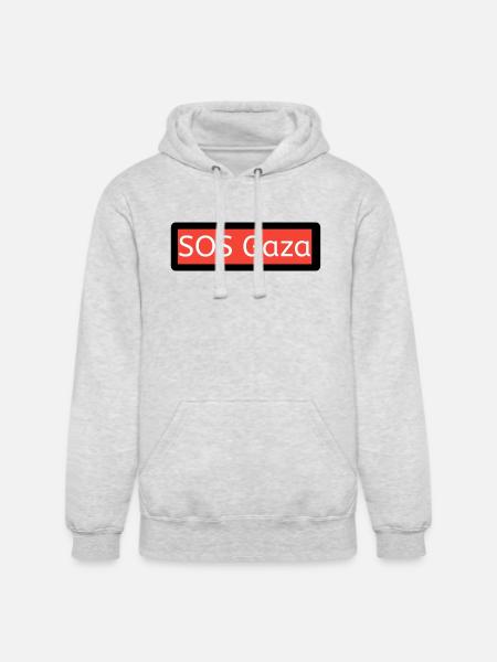 SOS Gaza - Unisex Heavyweight Hoodie - ash gray