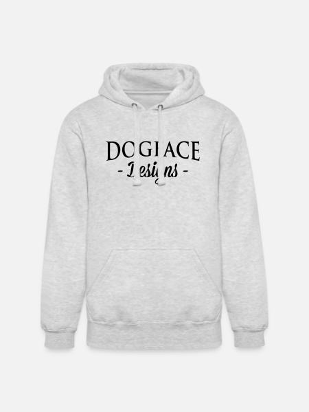 dogface-sleeve-dark - Unisex Heavyweight Hoodie - ash gray