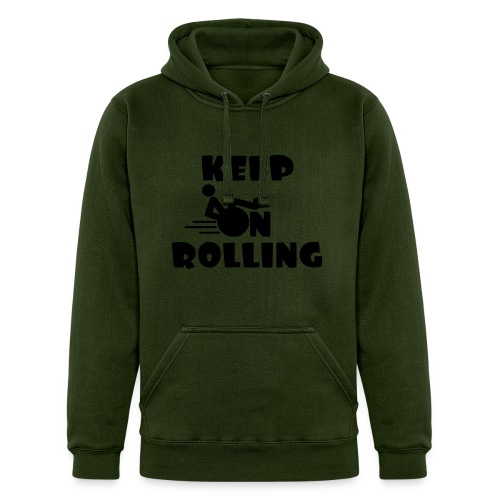 Keep on rolling with your wheelchair * - Unisex Heavyweight Hoodie