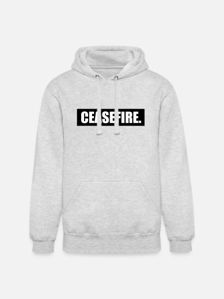 Ceasefire - Unisex Heavyweight Hoodie - ash gray