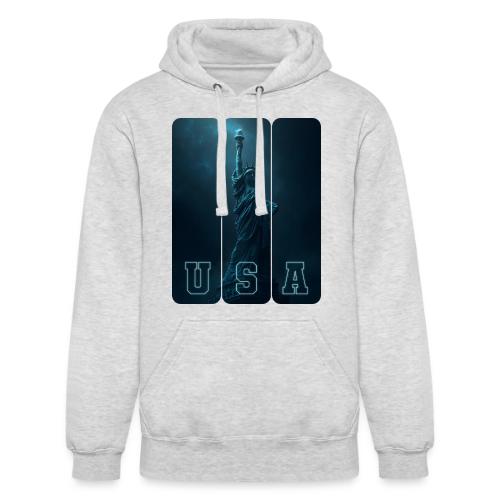 Neon Liberty USA Triptych - Unisex Heavyweight Hoodie