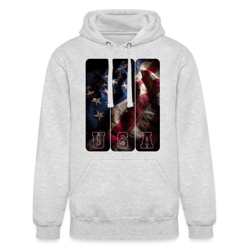 USA: Worn Stars and Stripes - Unisex Heavyweight Hoodie