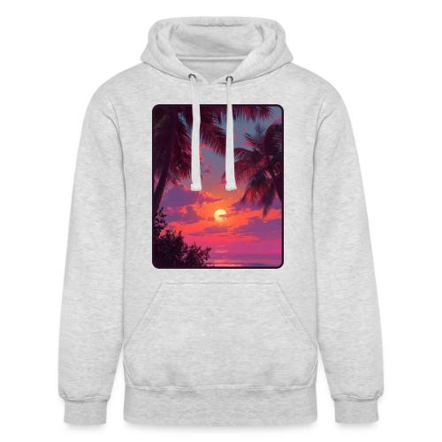 Tropical Sunset Palm Silhouette Design - Unisex Heavyweight Hoodie