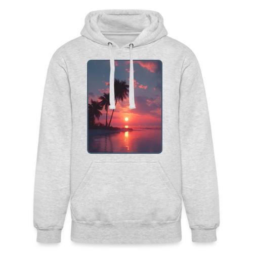 Tropical Sunset Ocean Reflection Design - Unisex Heavyweight Hoodie