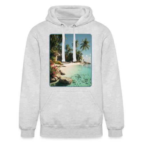 Serene Tropical Beach Floral Design - Unisex Heavyweight Hoodie