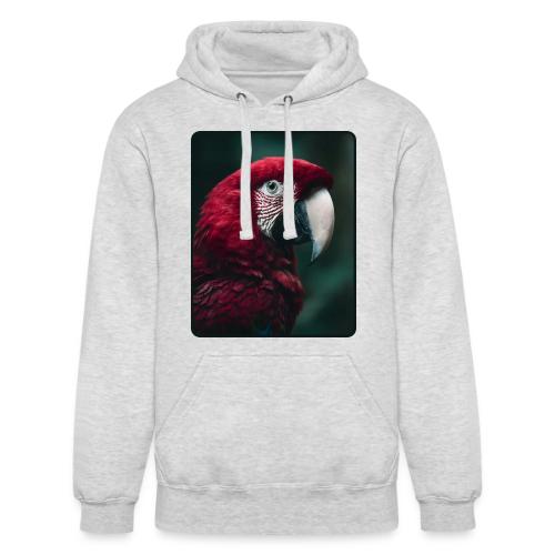 Red Green Macaw Bird Portrait Design - Unisex Heavyweight Hoodie