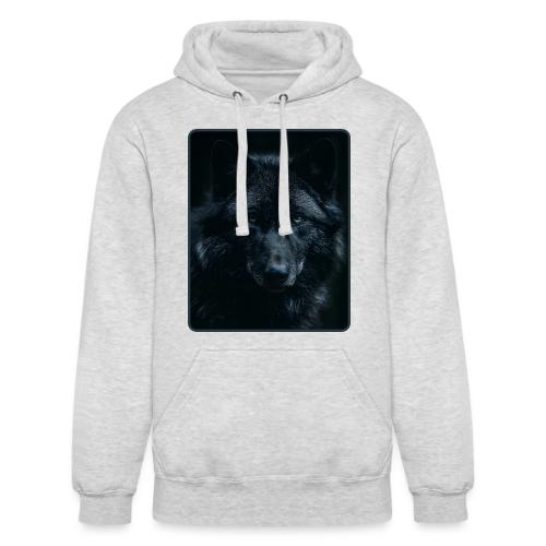 Black Wolf Intense Eyes Portrait Design - Unisex Heavyweight Hoodie