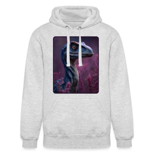 Blue Velociraptor Portrait Design - Unisex Heavyweight Hoodie