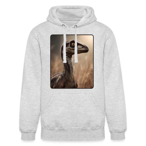 Velociraptor Feathered Portrait Design - Unisex Heavyweight Hoodie