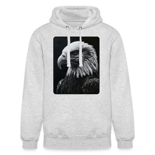 Black White Bald Eagle Design - Unisex Heavyweight Hoodie
