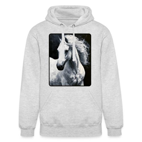 White Horse Oil Painting Design - Unisex Heavyweight Hoodie