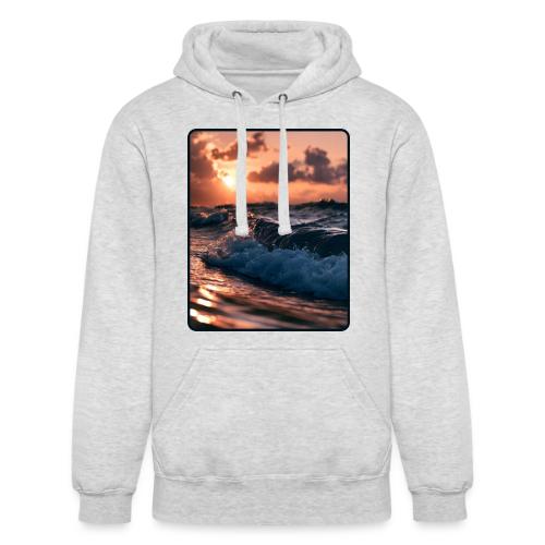 Golden Sunset Ocean Wave - Unisex Heavyweight Hoodie