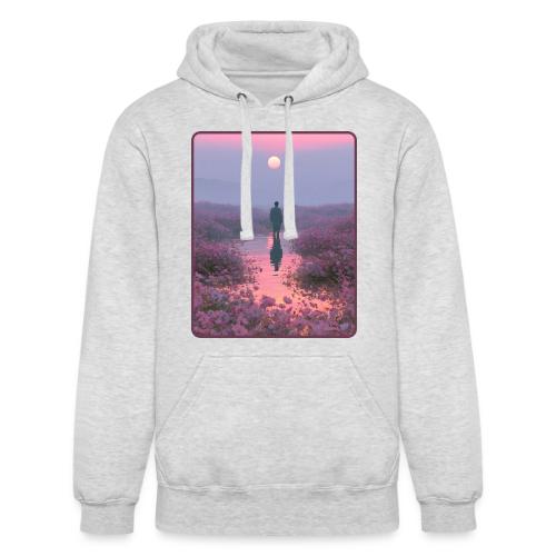 Ethereal Sunset Flower Field Art - Unisex Heavyweight Hoodie