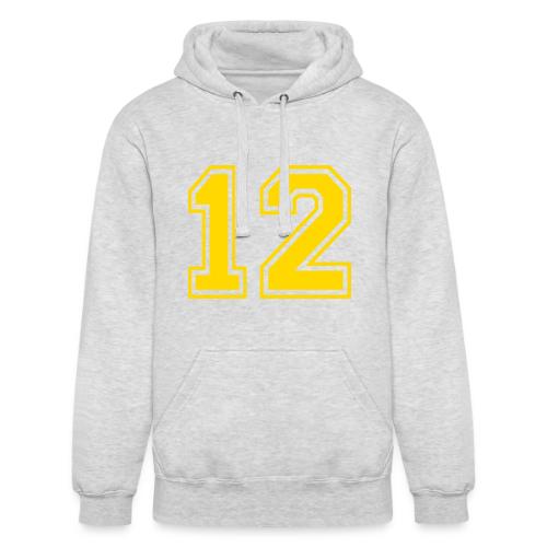 Number 12 in a classic athletic collegiate font - Unisex Heavyweight Hoodie