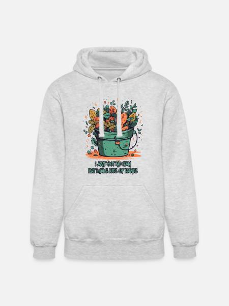 Bucket Overflowing with Plants - Unisex Heavyweight Hoodie - ash gray