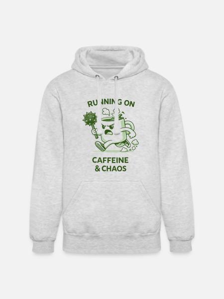 Running on Caffeine & Chaos - Unisex Heavyweight Hoodie - ash gray