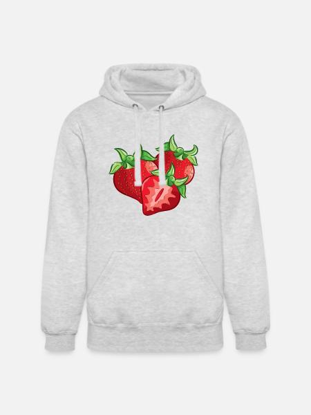 Strawberry Slice - Unisex Heavyweight Hoodie - ash gray