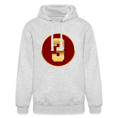 Number 3 in Gold Varsity Font - Unisex Heavyweight Hoodie