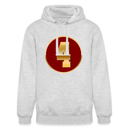 Number 4 in Gold Varsity Font - Unisex Heavyweight Hoodie